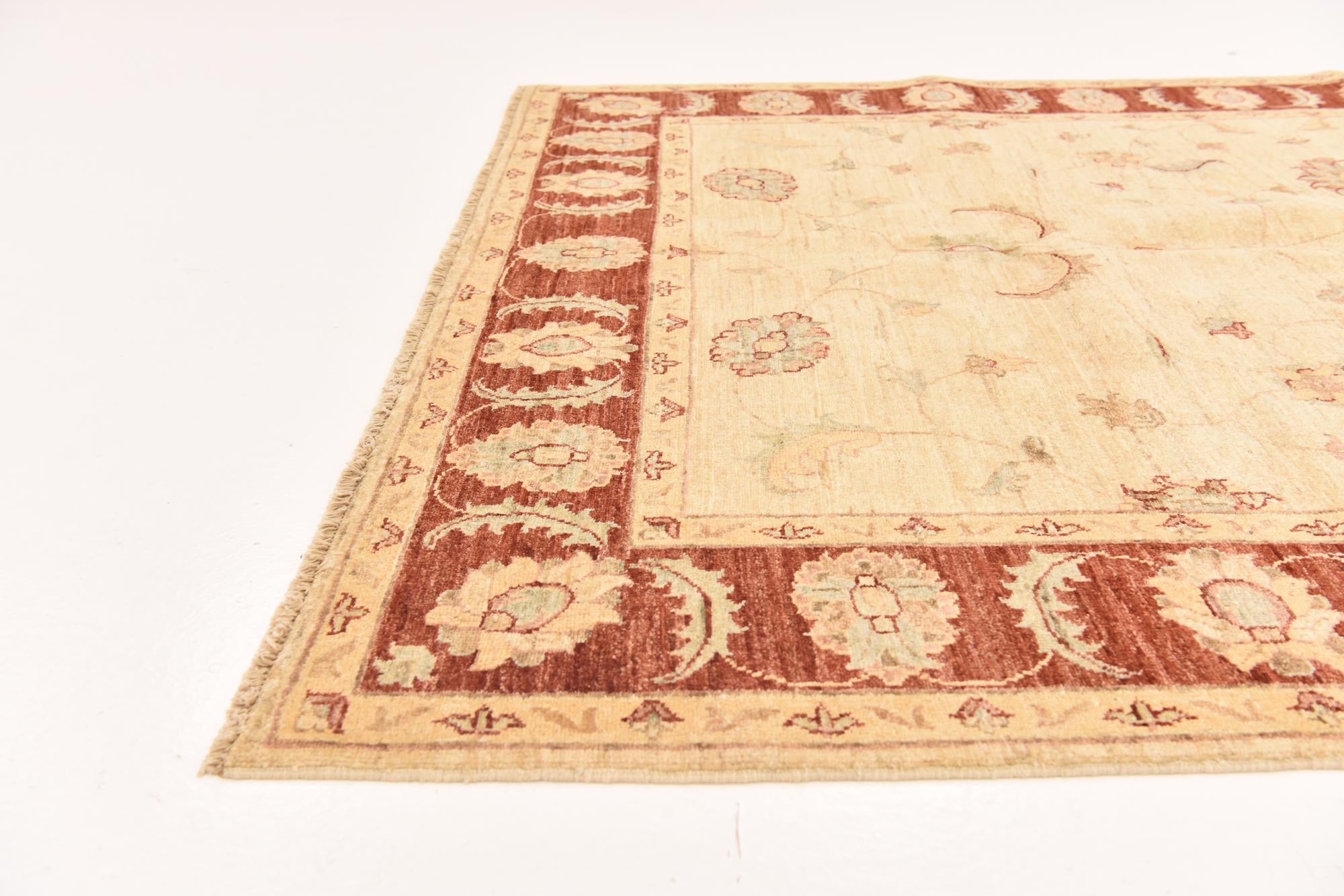 5' 7 x 7' 7 Hand Knotted Peshawar Ziegler Rug