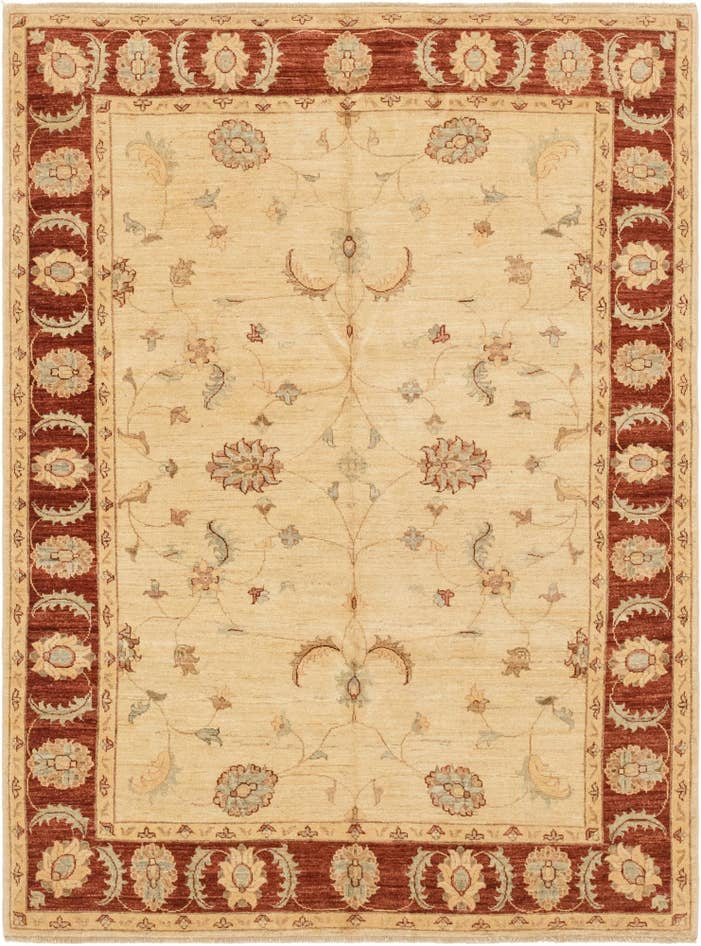Detail image of 5' 7 x 7' 7 Hand Knotted Peshawar Ziegler Rug
