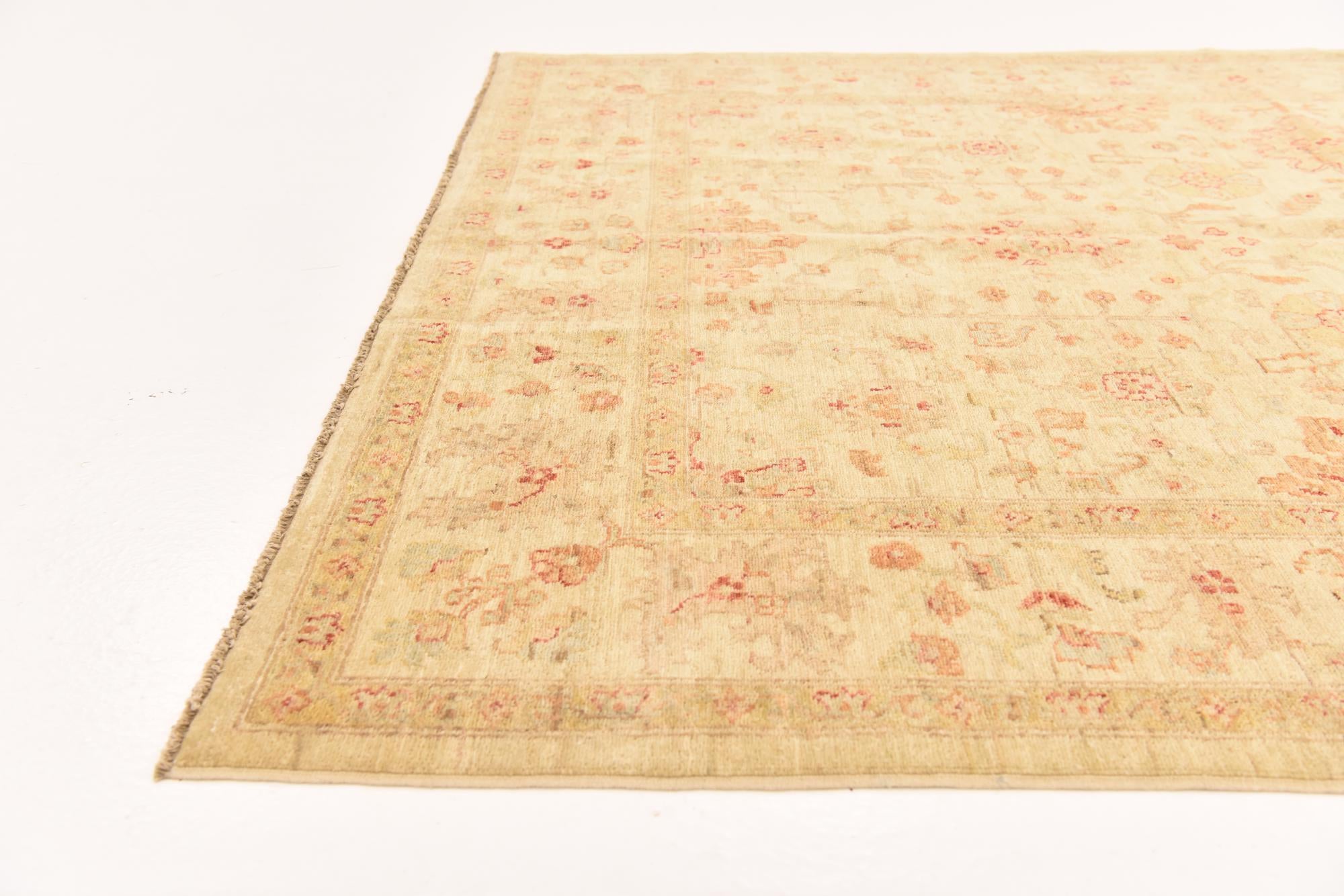 5' 7 x 7' 9 Hand Knotted Peshawar Ziegler Rug