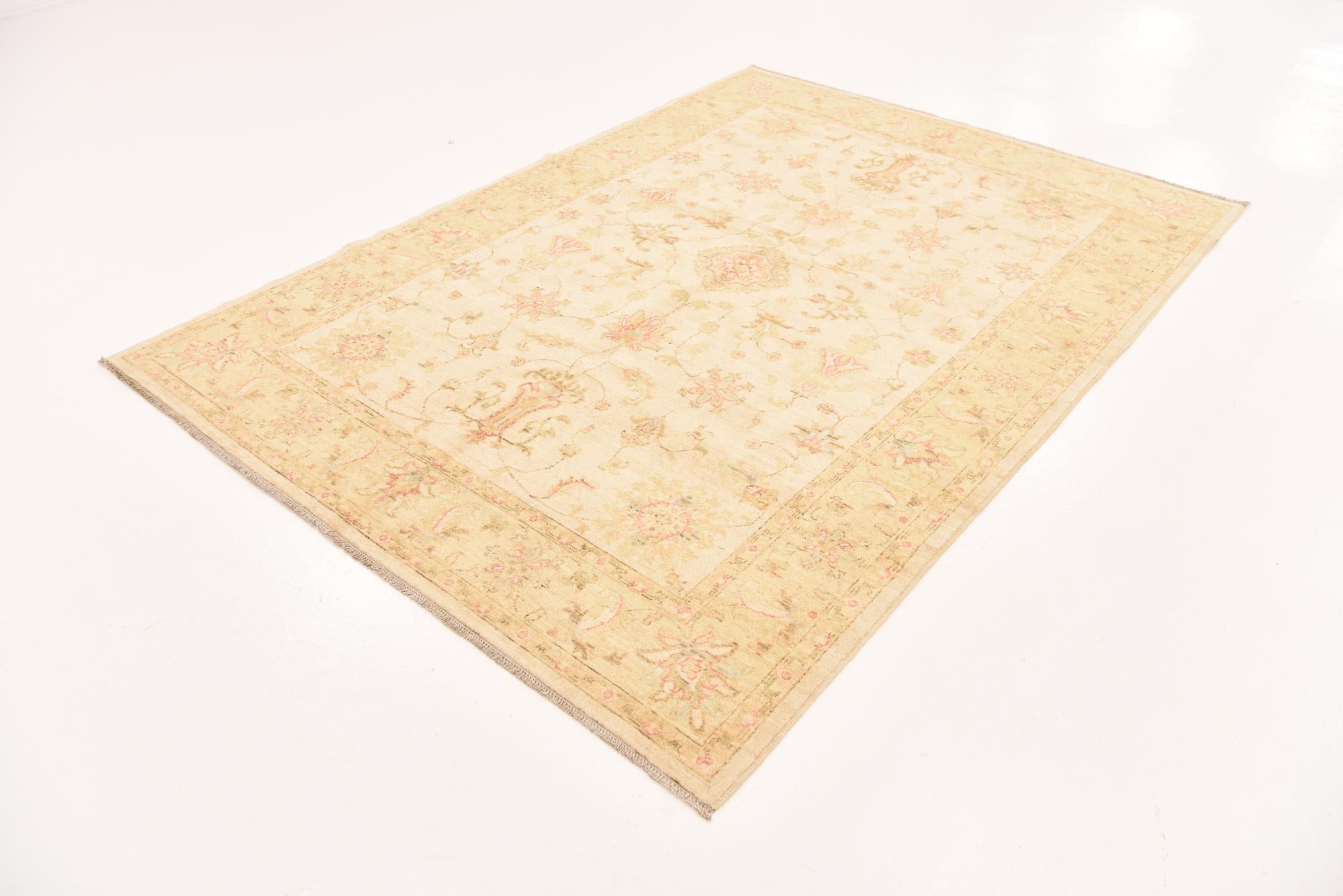 5' 8 x 7' 10 Hand Knotted Peshawar Ziegler Rug