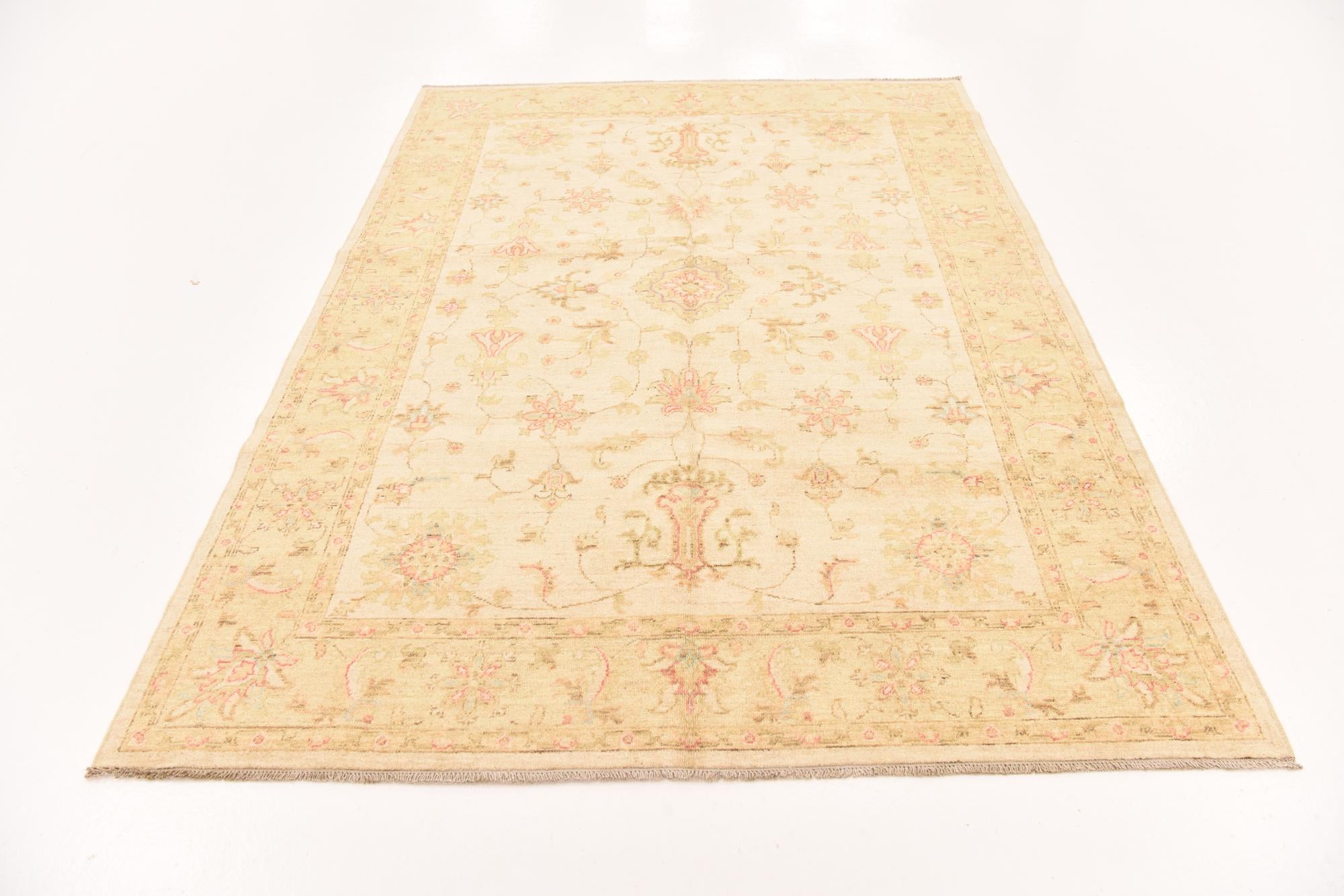 5' 8 x 7' 10 Hand Knotted Peshawar Ziegler Rug