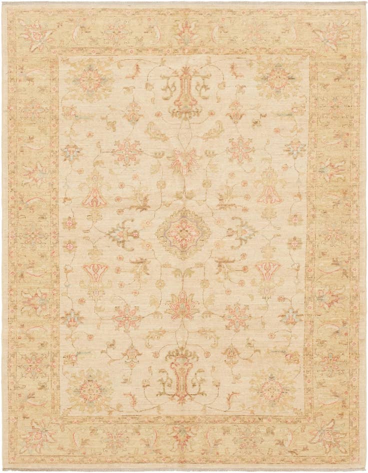 Detail image of 5' 8 x 7' 10 Hand Knotted Peshawar Ziegler Rug
