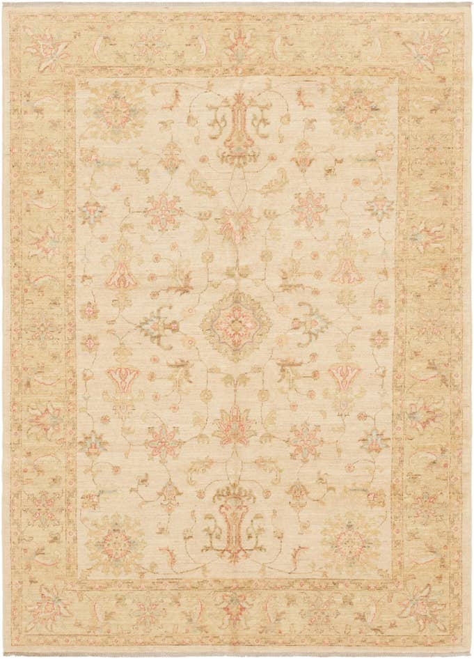 Detail image of 5' 8 x 7' 10 Hand Knotted Peshawar Ziegler Rug