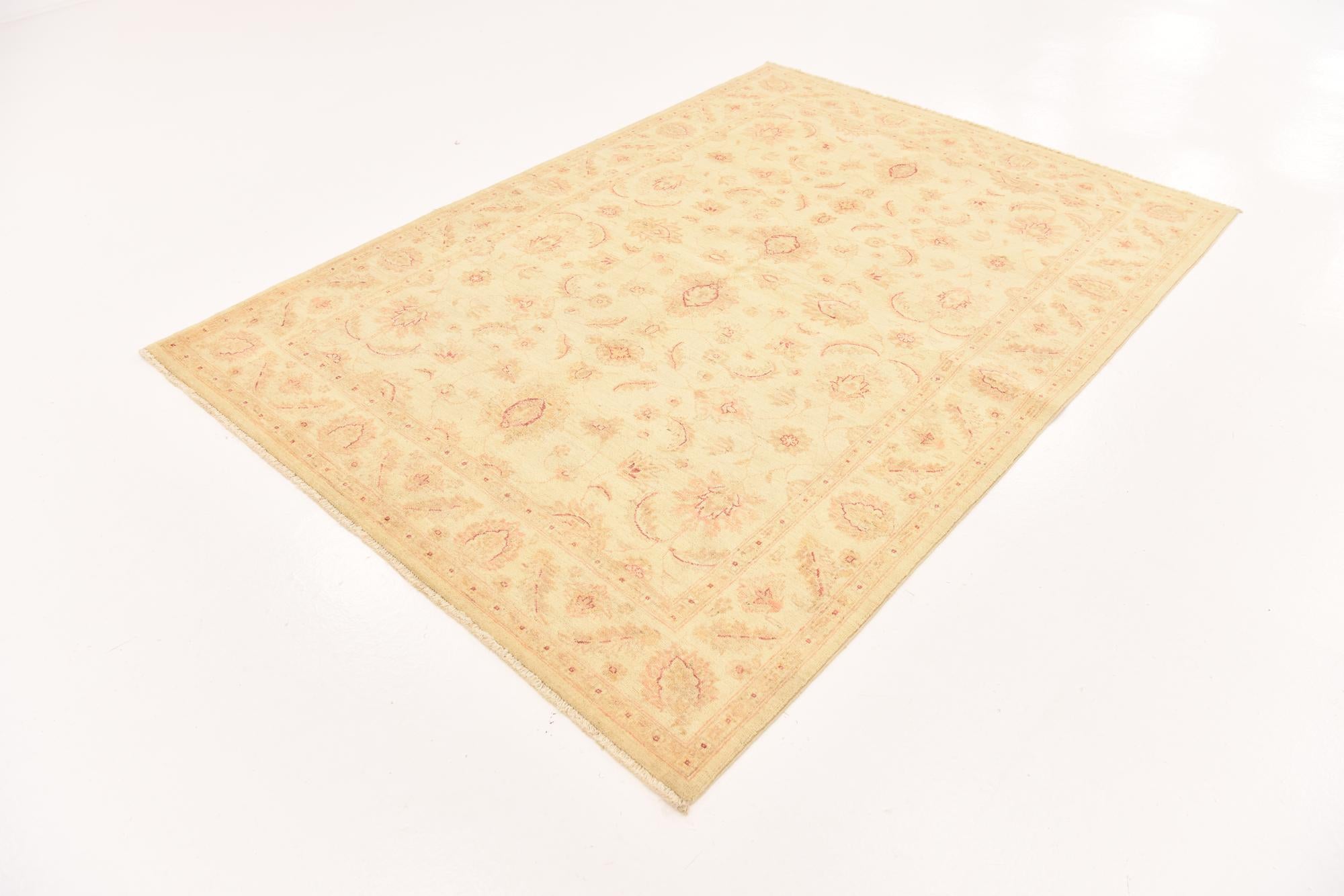 5' 6 x 7' 8 Hand Knotted Peshawar Ziegler Rug