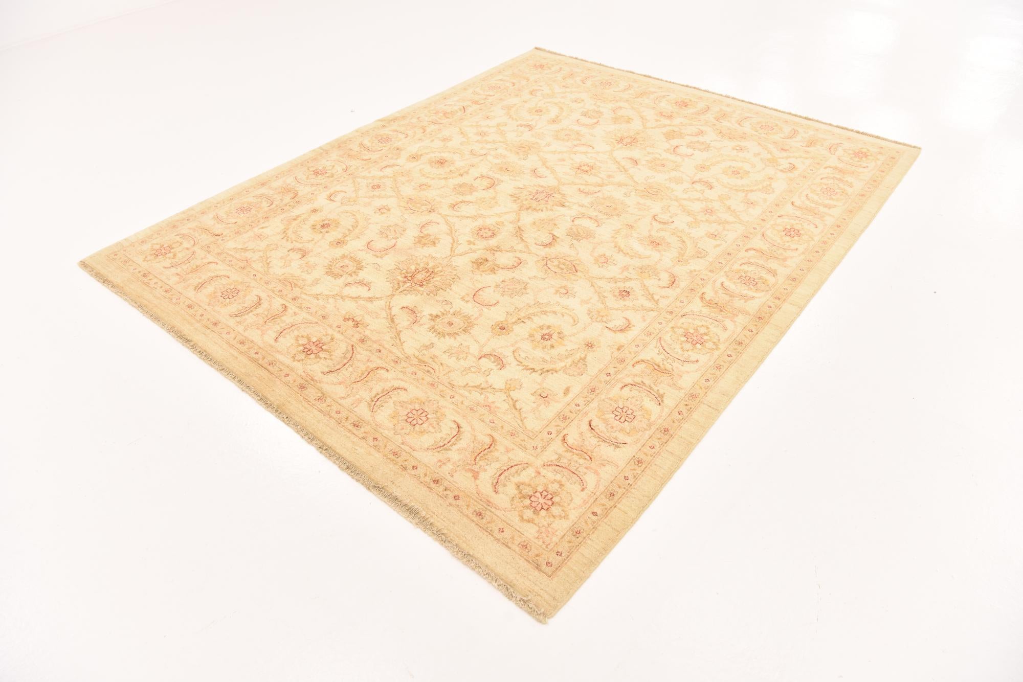 6' 5 x 7' 10 Hand Knotted Peshawar Ziegler Rug