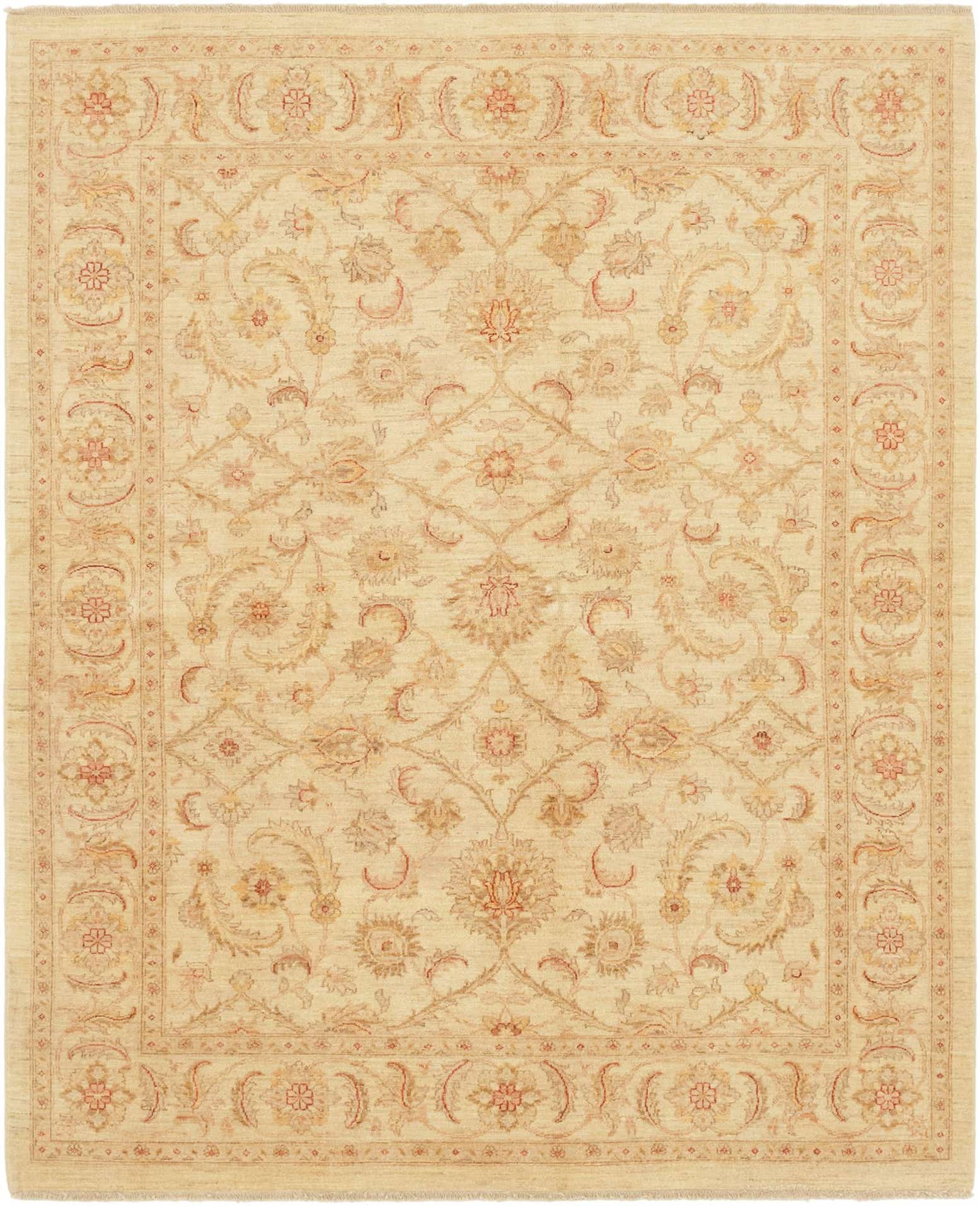 6' 5 x 7' 10 Hand Knotted Peshawar Ziegler Rug
