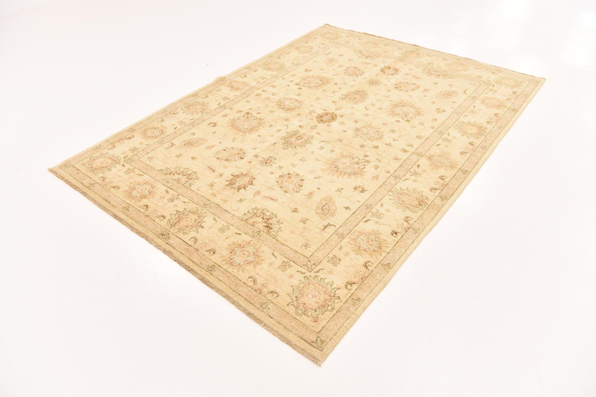 5' 9 x 7' 10 Hand Knotted Peshawar Ziegler Rug
