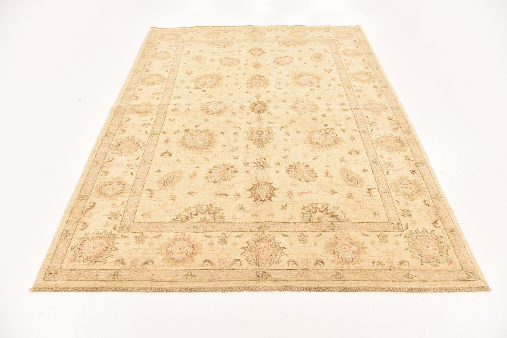 5' 9 x 7' 10 Hand Knotted Peshawar Ziegler Rug