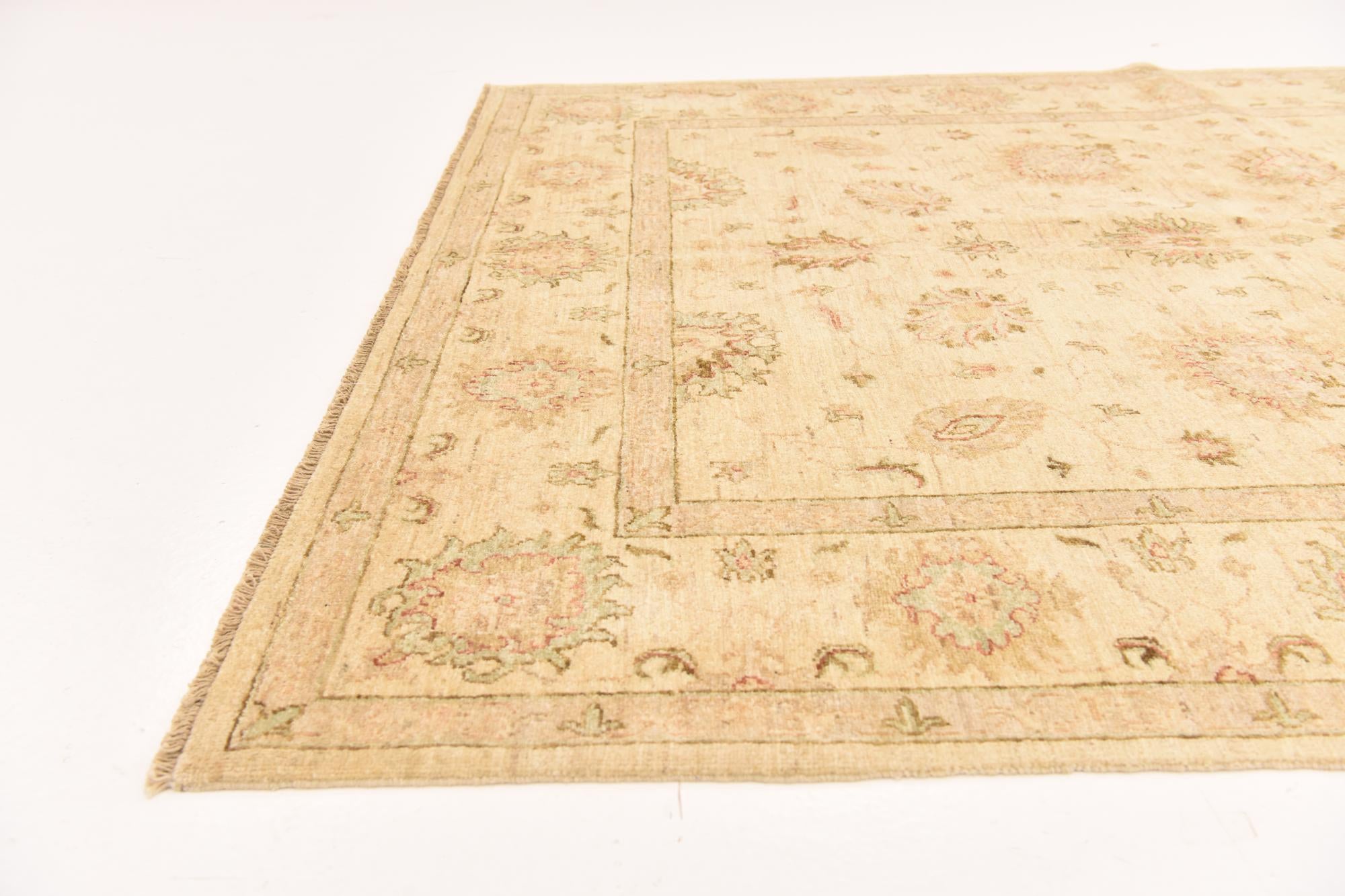 5' 9 x 7' 10 Hand Knotted Peshawar Ziegler Rug
