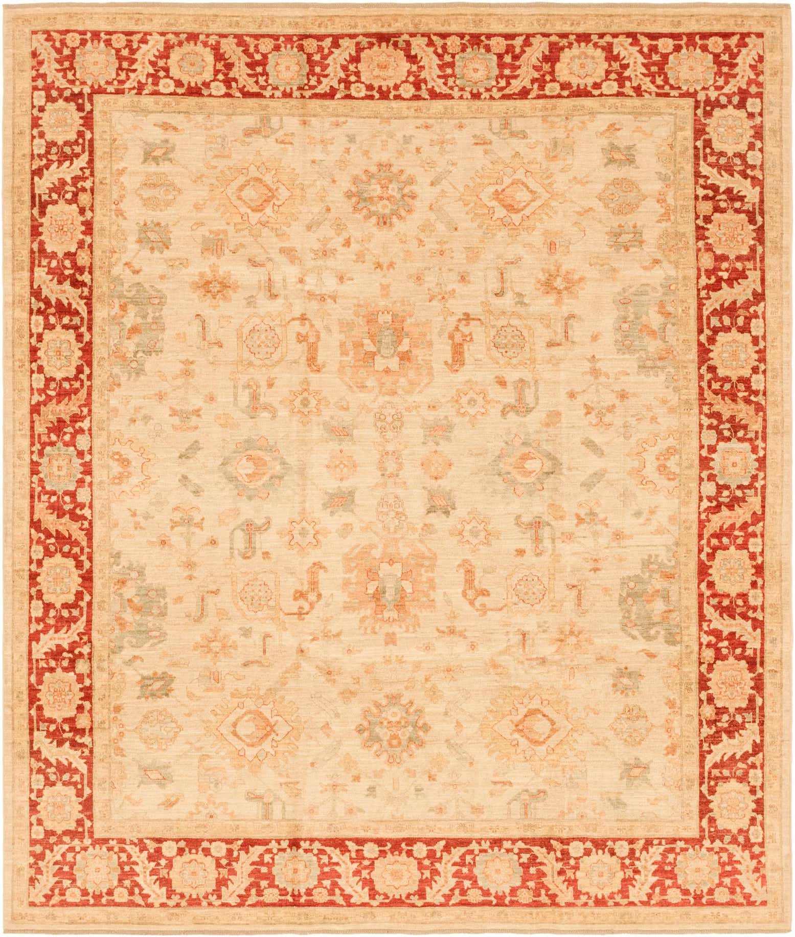 8' 2 x 9' 9 Hand Knotted Peshawar Ziegler Rug