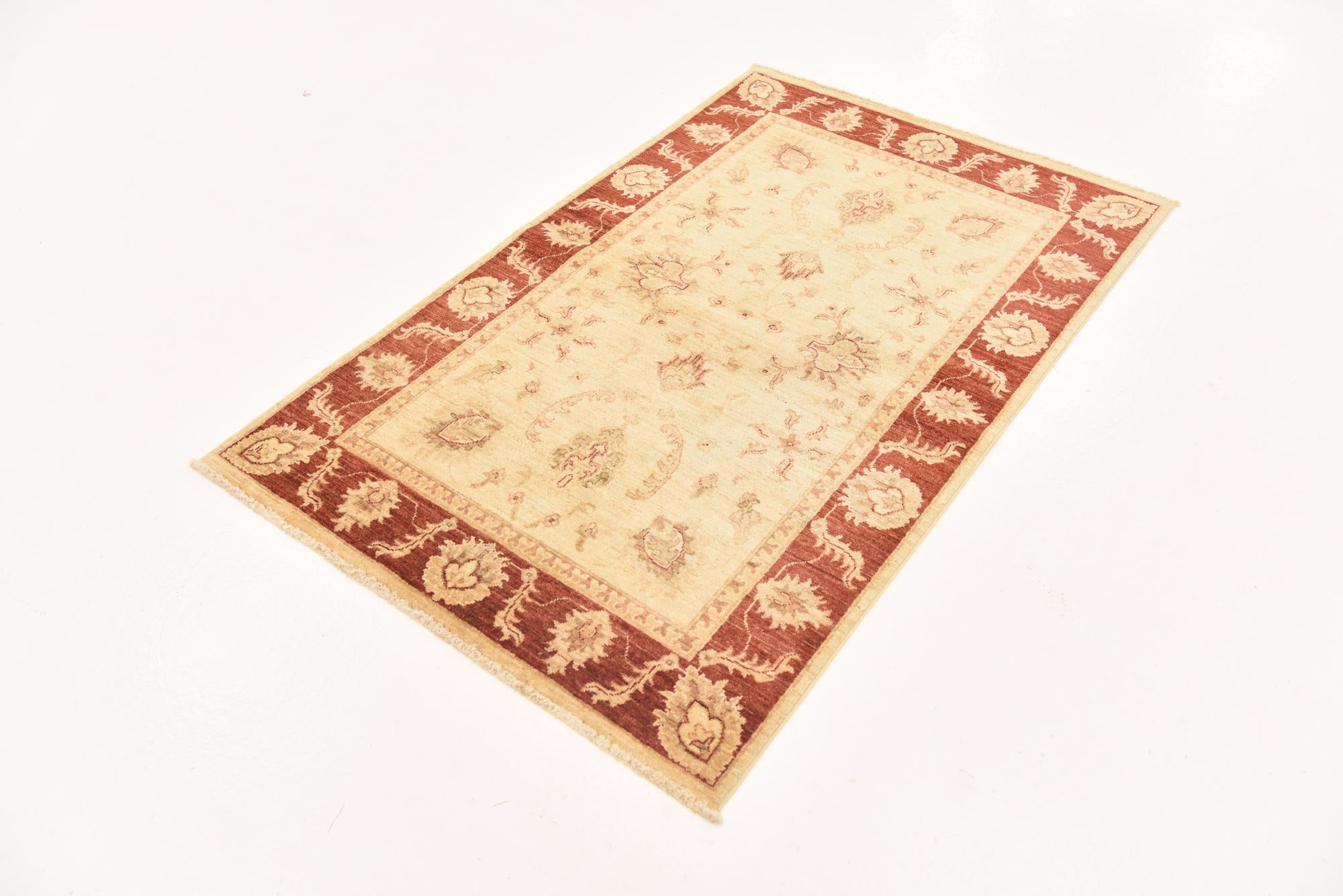 3' 3 x 5' 2 Hand Knotted Peshawar Ziegler Rug