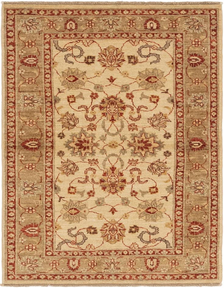 Detail image of 2' 11 x 4' 11 Hand Knotted Peshawar Ziegler Rug