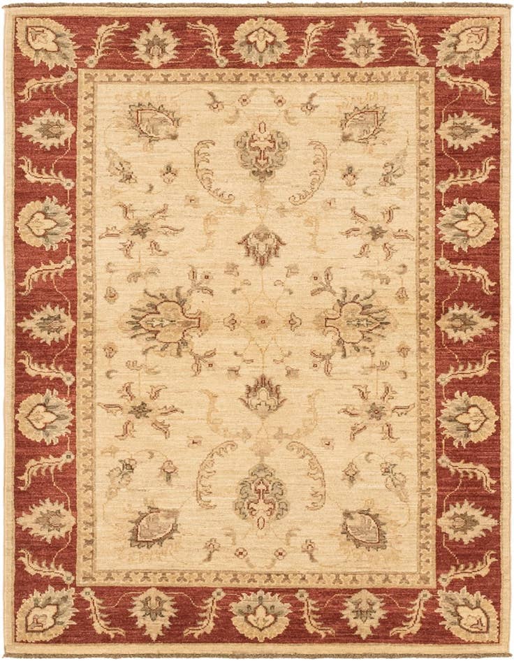Detail image of 3' 3 x 4' 11 Hand Knotted Peshawar Ziegler Rug