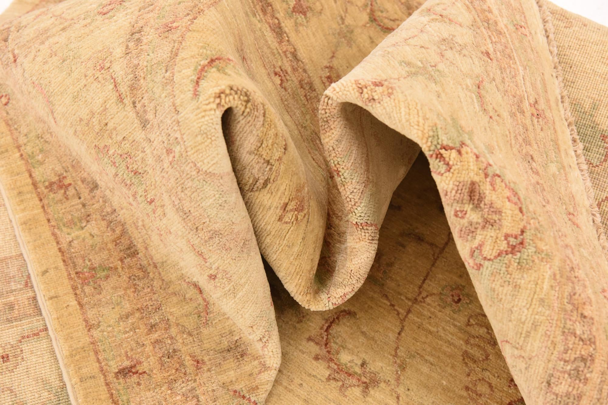 7' x 9' 3 Hand Knotted Peshawar Ziegler Rug