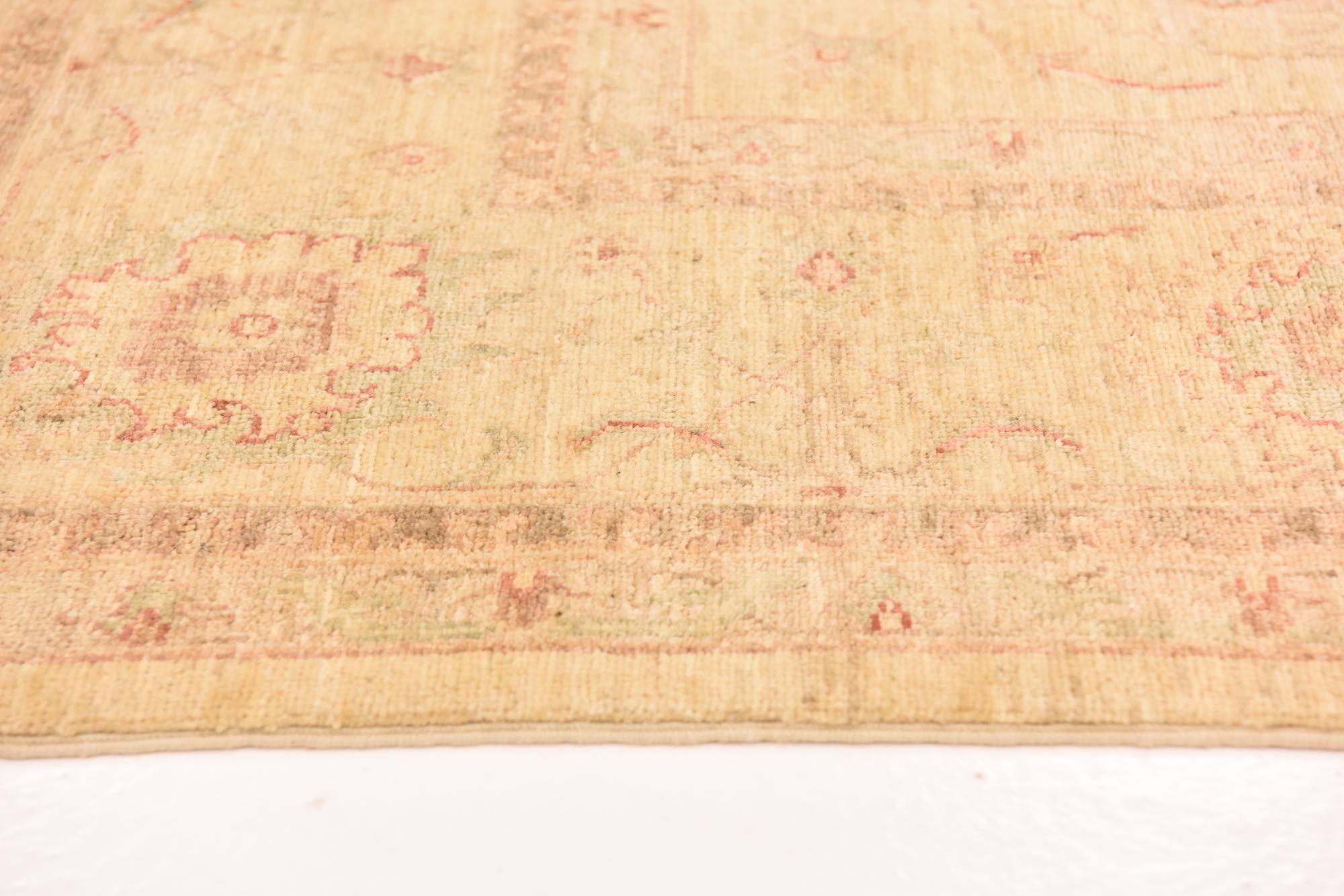 7' x 9' 3 Hand Knotted Peshawar Ziegler Rug