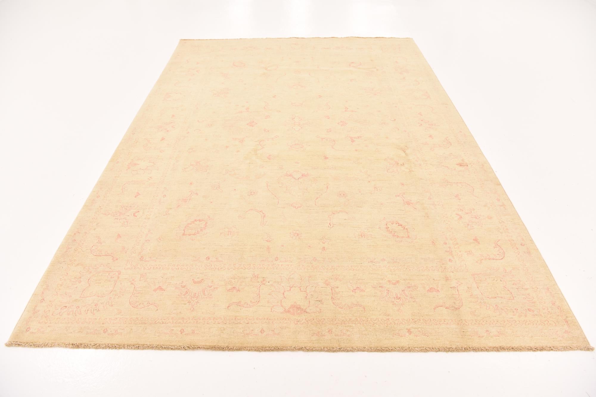 6' 9 x 9' 7 Hand Knotted Peshawar Ziegler Rug