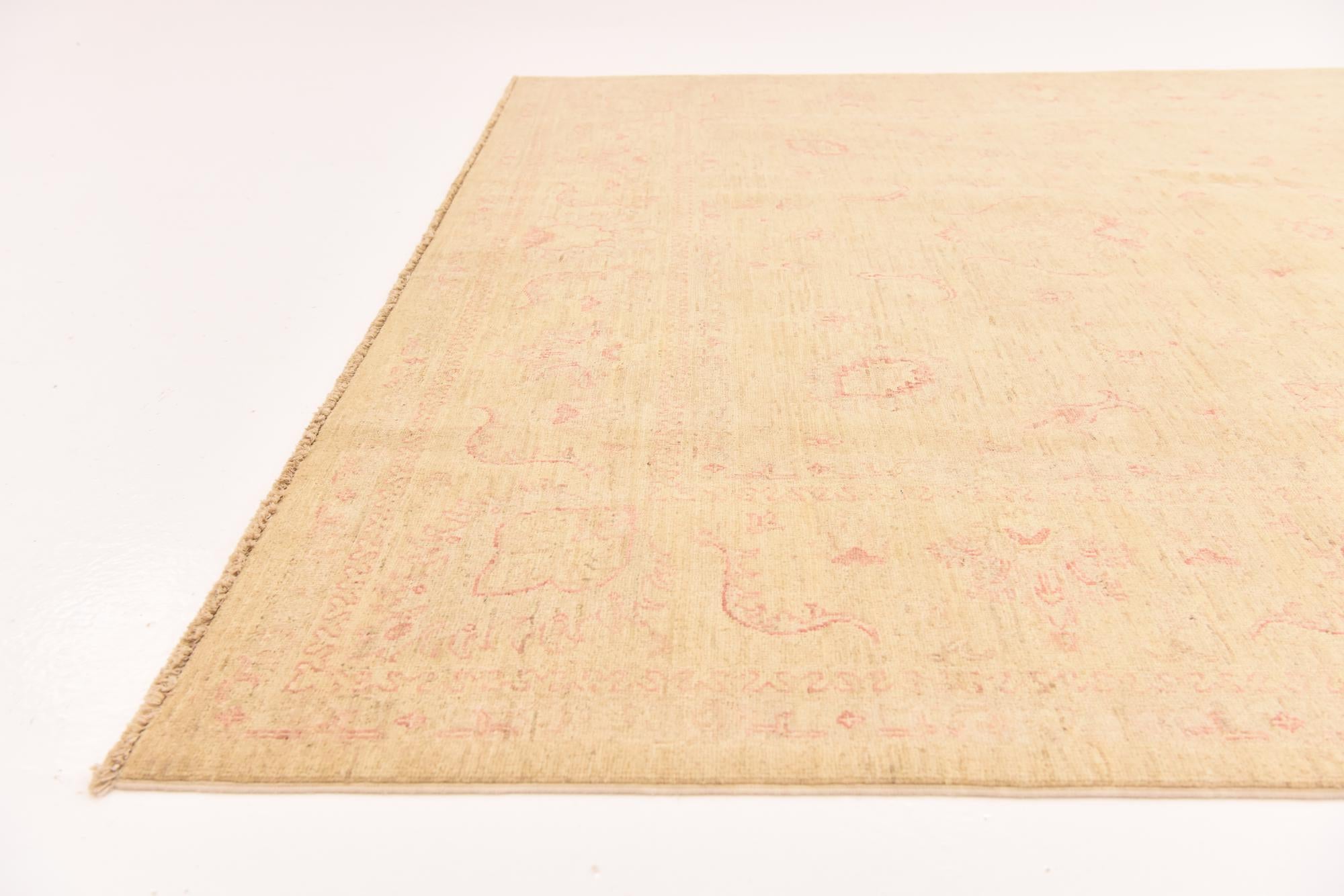 6' 9 x 9' 7 Hand Knotted Peshawar Ziegler Rug
