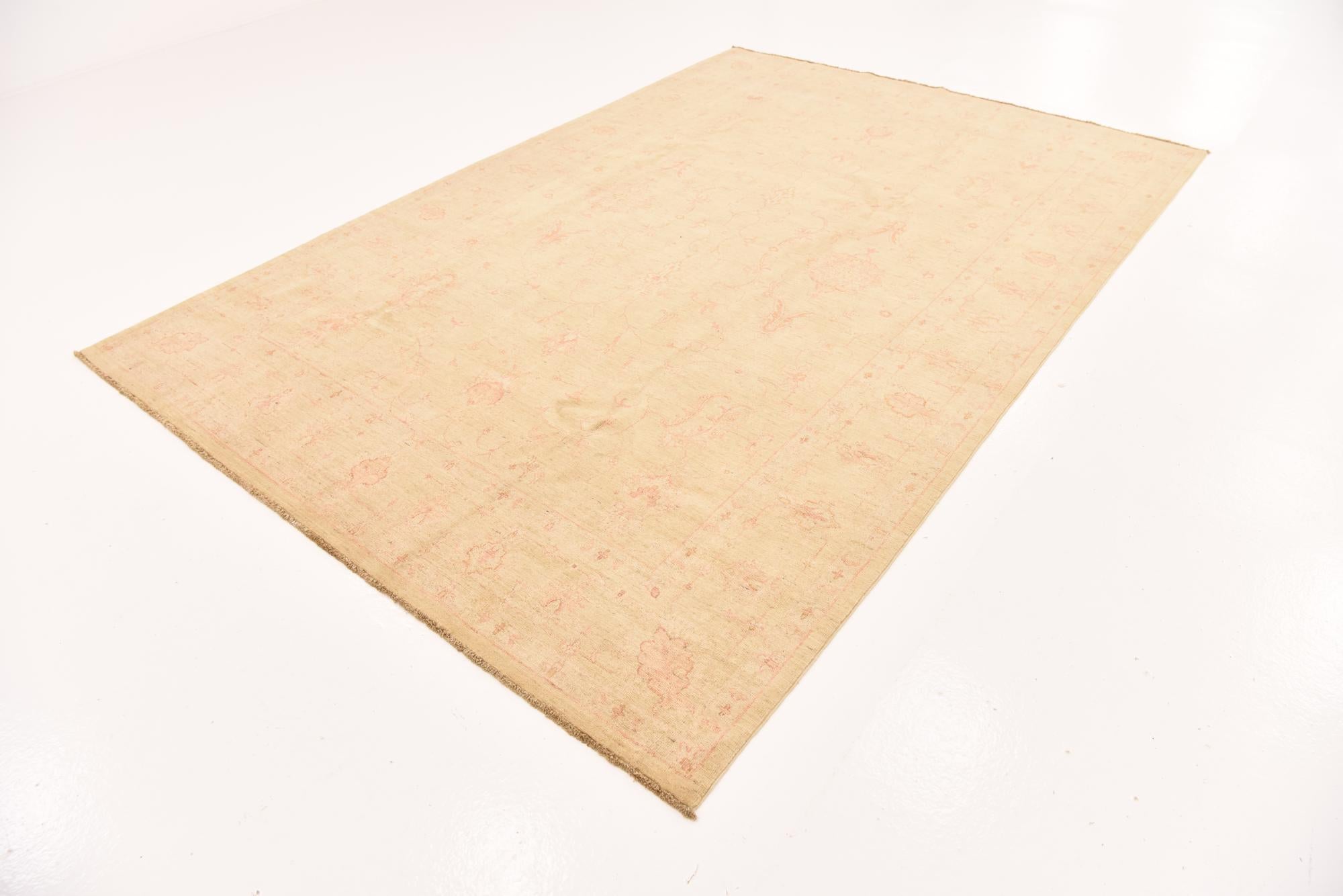6' 10 x 10' Hand Knotted Peshawar Ziegler Rug