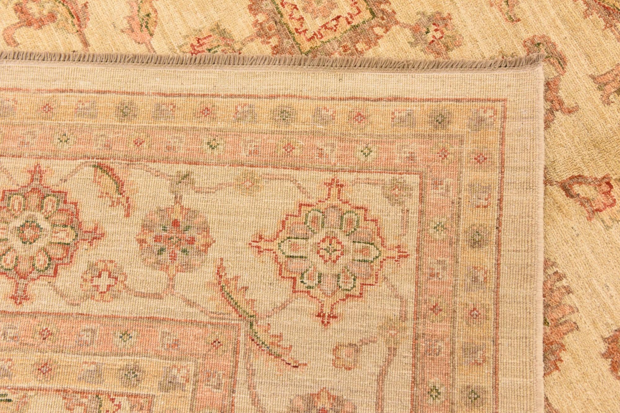 9' 1 x 11' 11 Hand Knotted Peshawar Ziegler Rug