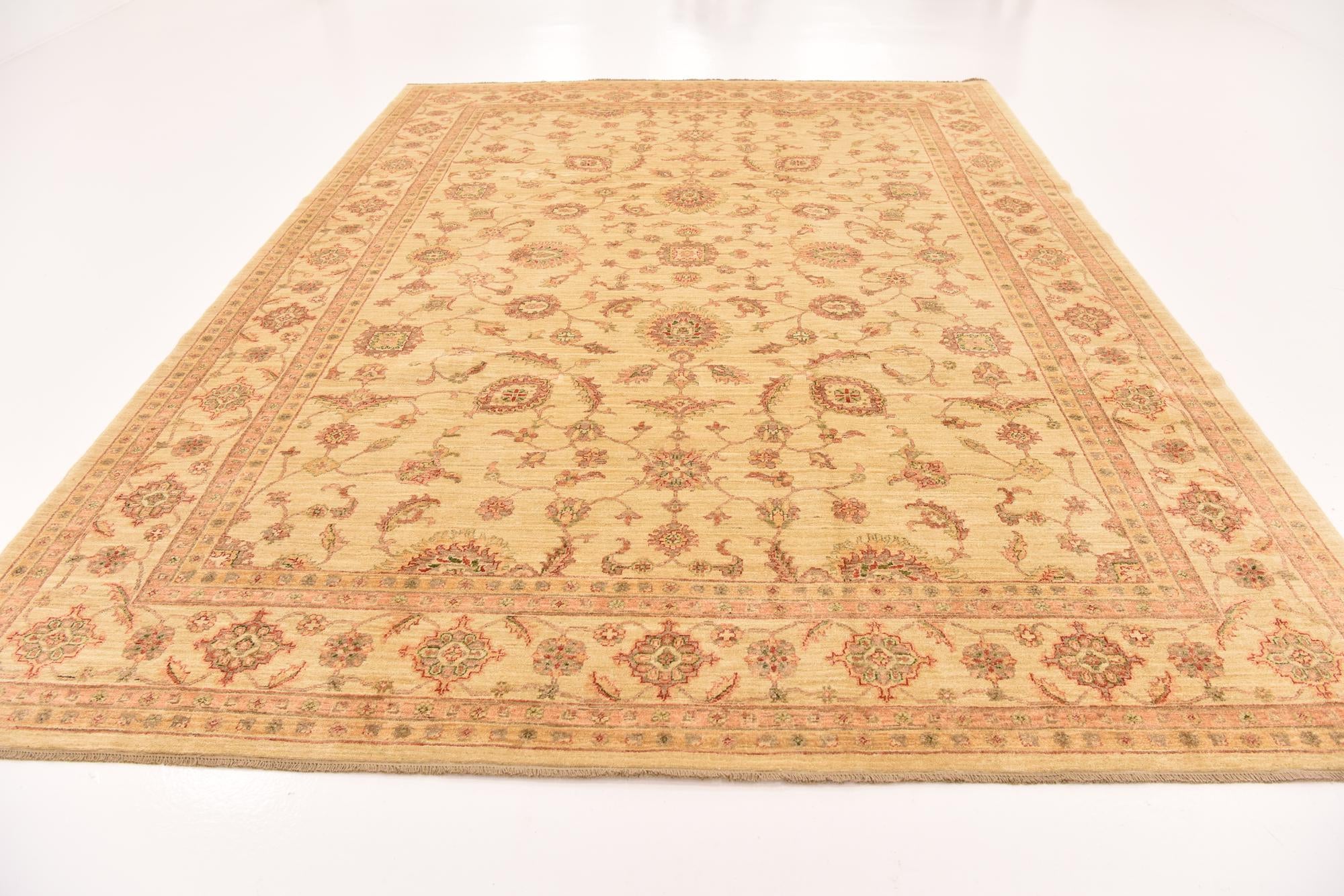9' 1 x 11' 11 Hand Knotted Peshawar Ziegler Rug
