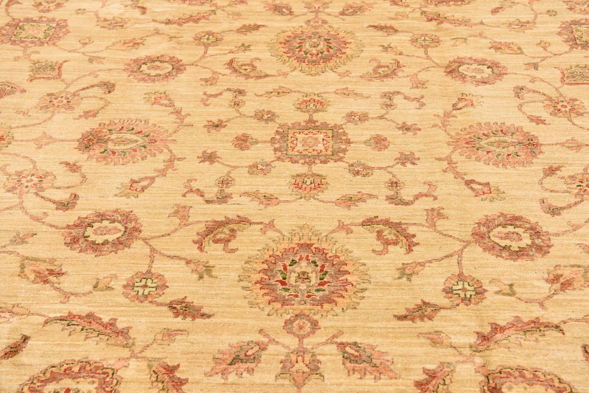 9' 1 x 11' 11 Hand Knotted Peshawar Ziegler Rug
