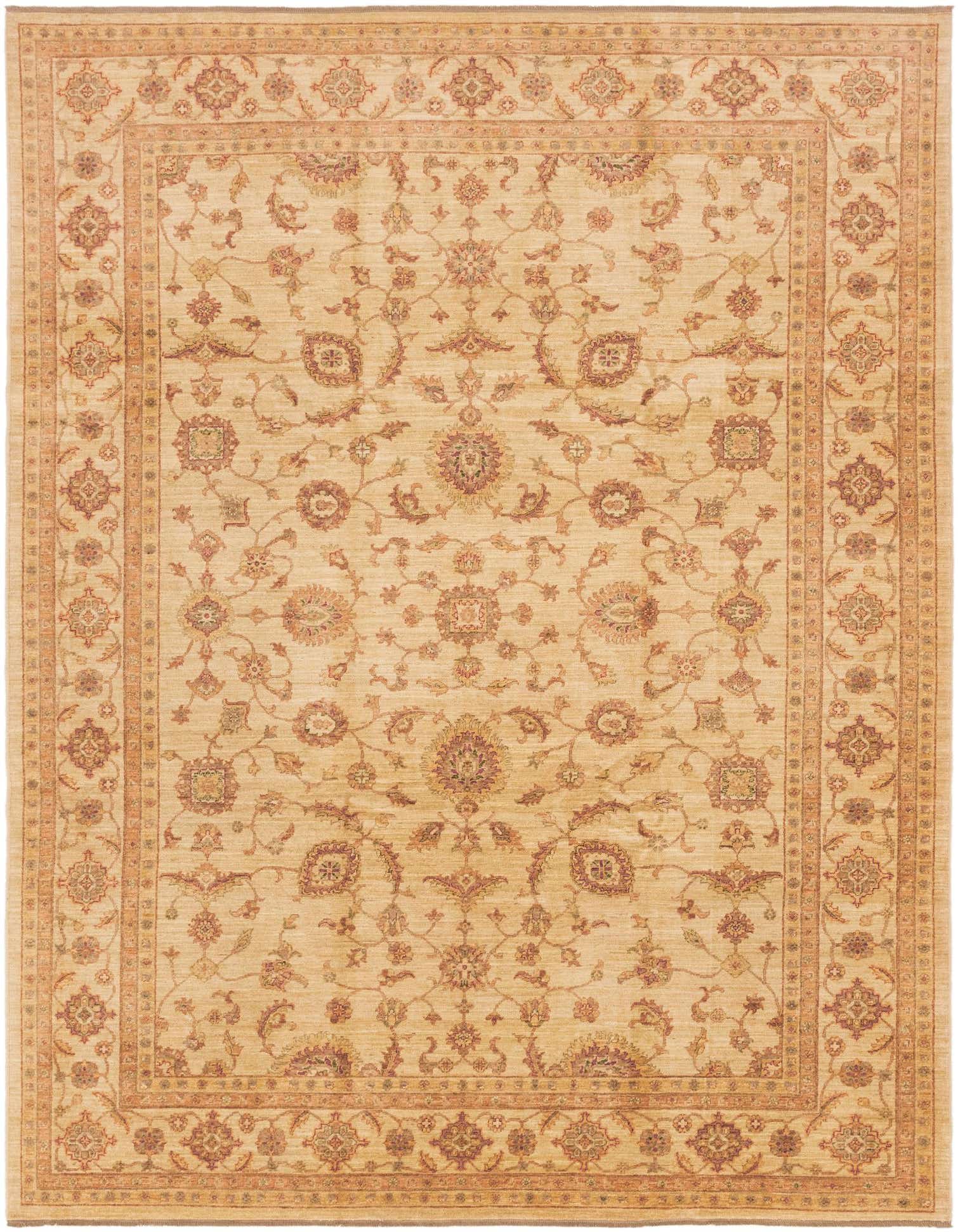 9' 1 x 11' 11 Hand Knotted Peshawar Ziegler Rug