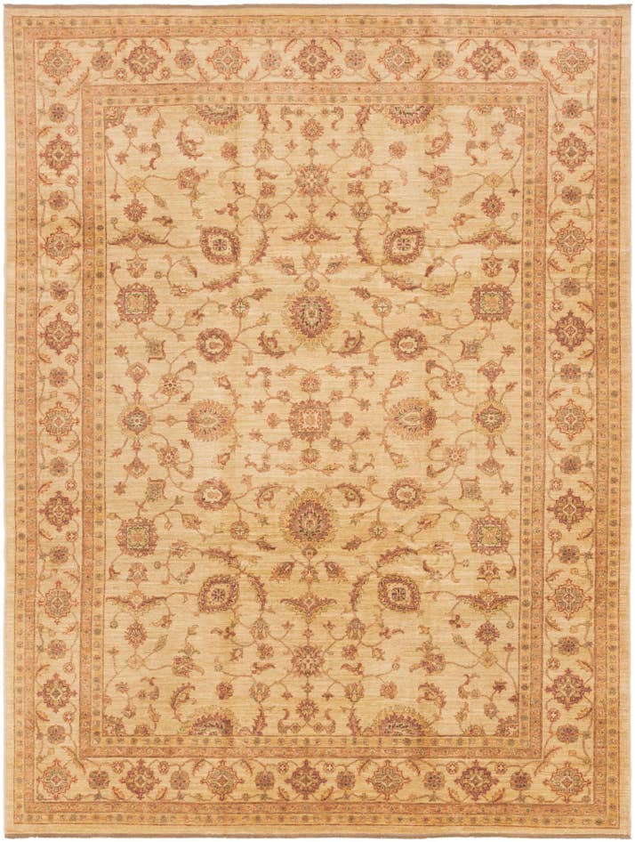 Detail image of 9' 1 x 11' 11 Hand Knotted Peshawar Ziegler Rug