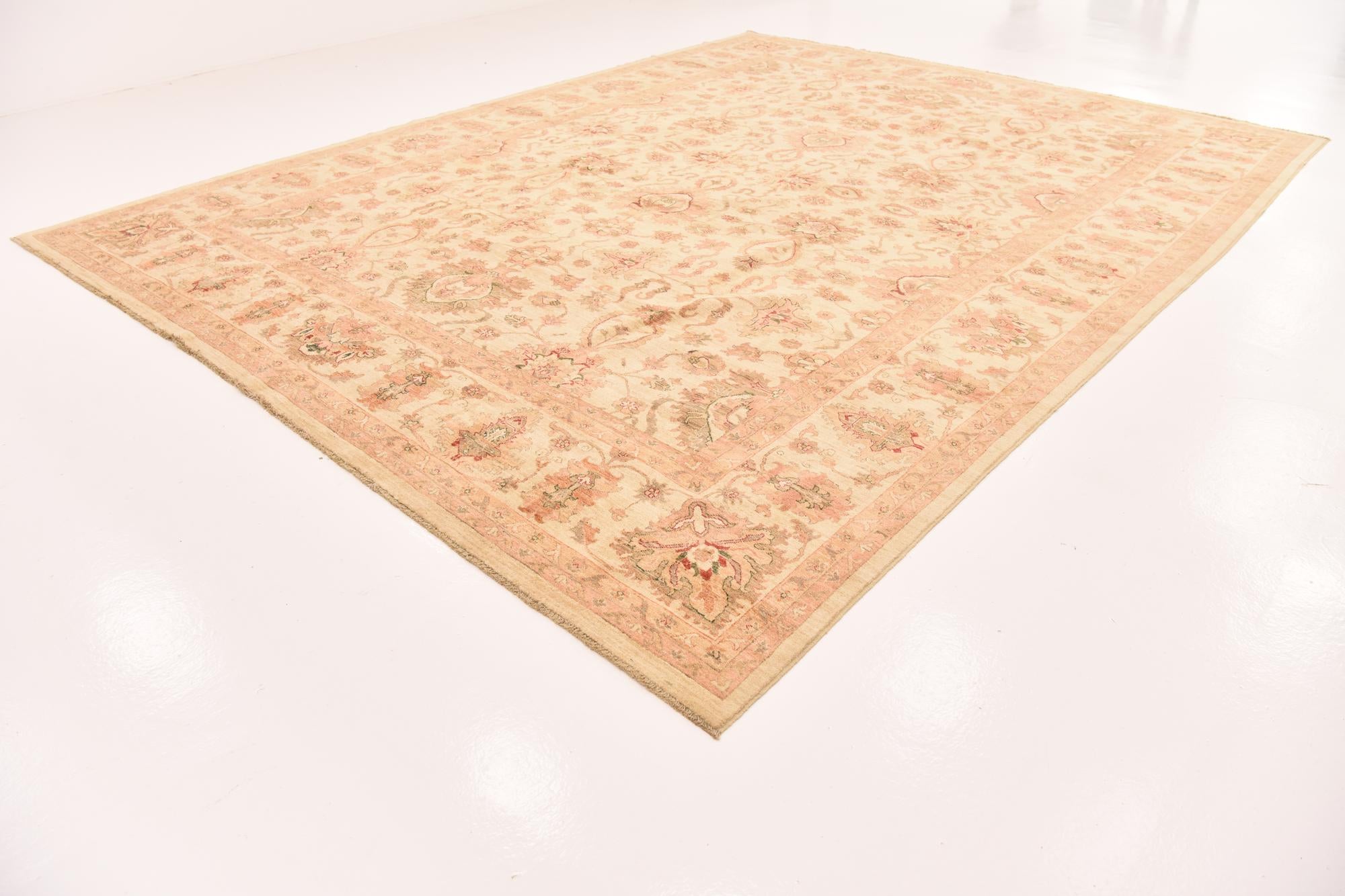 11' 5 x 14' 10 Hand Knotted Peshawar Ziegler Rug