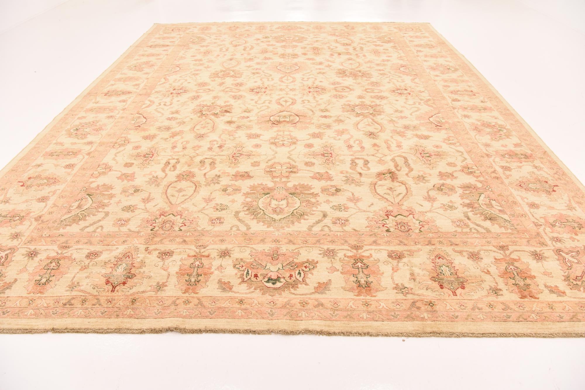 11' 5 x 14' 10 Hand Knotted Peshawar Ziegler Rug