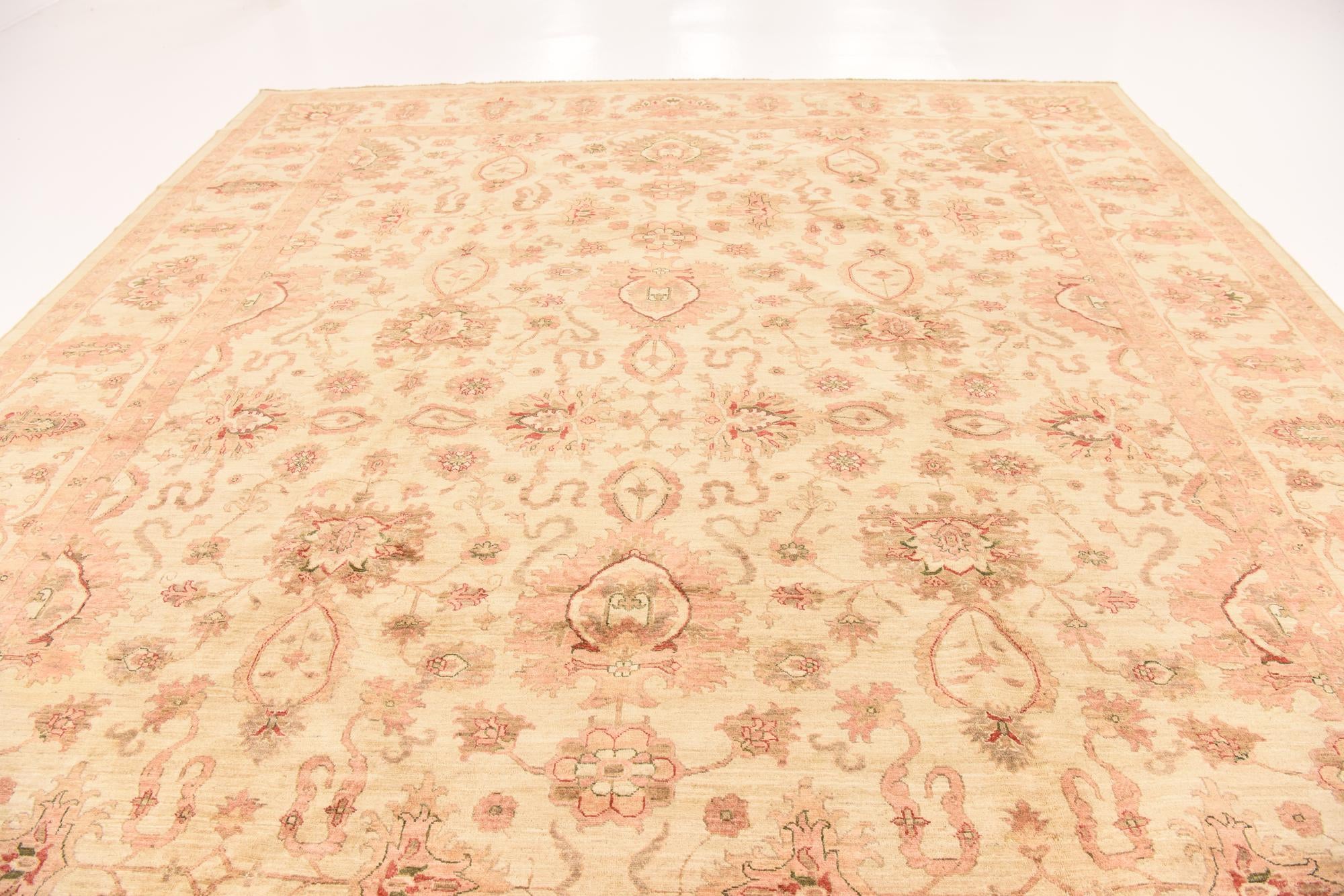 11' 5 x 14' 10 Hand Knotted Peshawar Ziegler Rug
