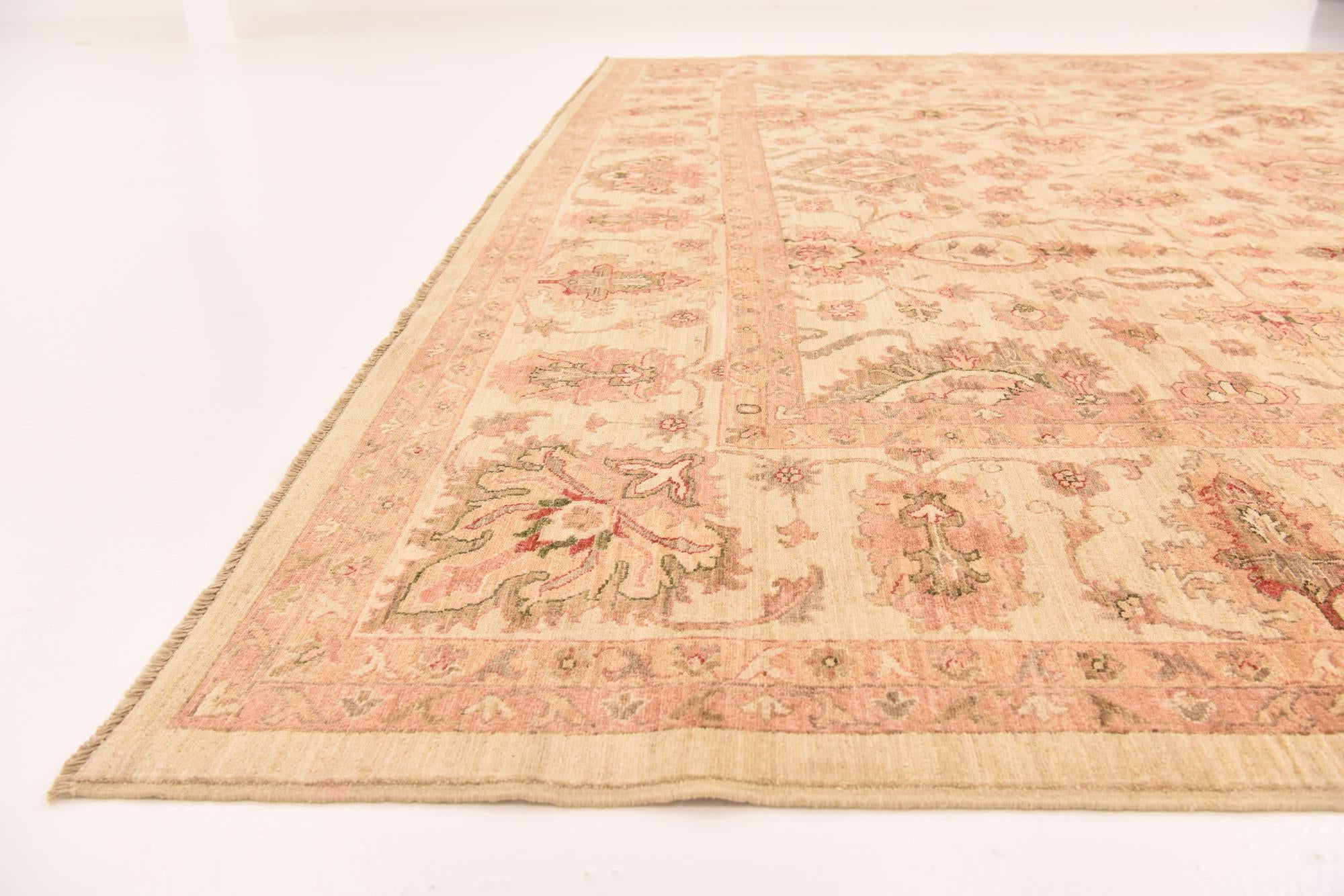 11' 5 x 14' 10 Hand Knotted Peshawar Ziegler Rug