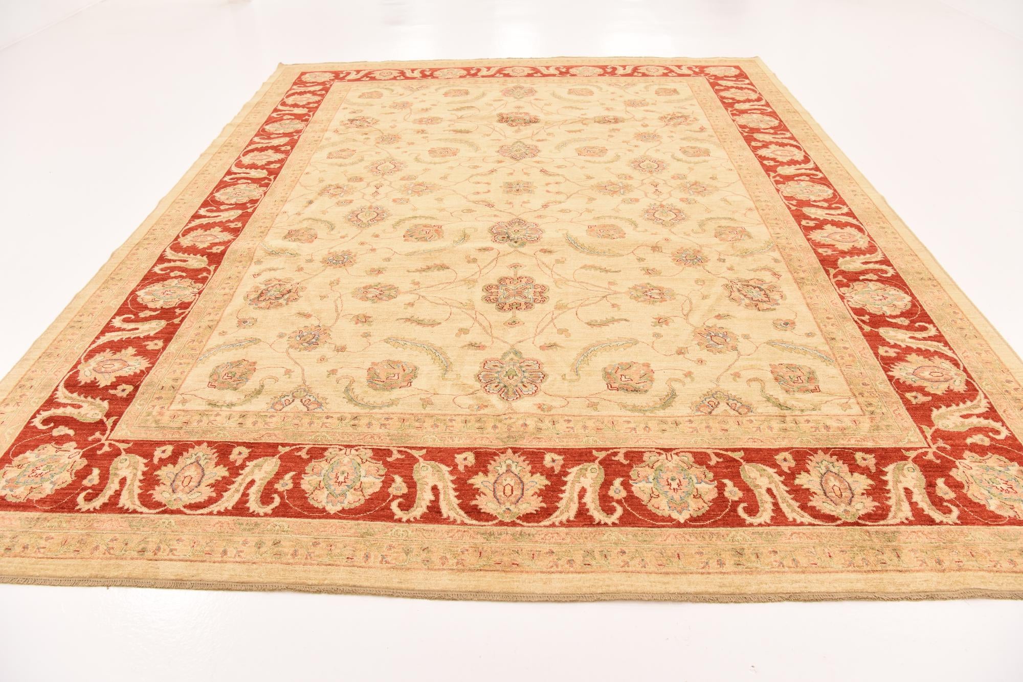 9' 10 x 12' 9 Hand Knotted Peshawar Ziegler Rug