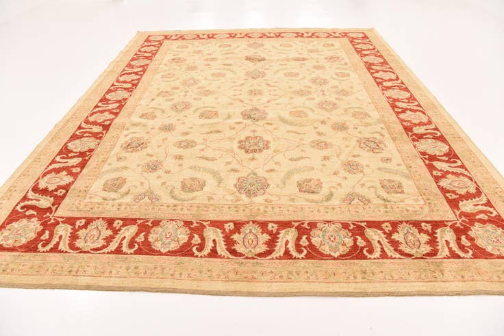 Detail image of 9' 10 x 12' 9 Hand Knotted Peshawar Ziegler Rug