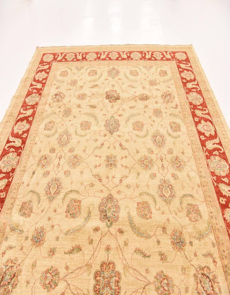 Detail image of 9' 10 x 12' 9  Hand Knotted Peshawar Ziegler Rug