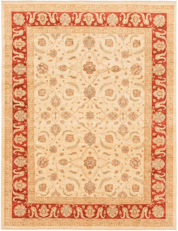 Detail image of 9' 10 x 12' 9 Hand Knotted Peshawar Ziegler Rug