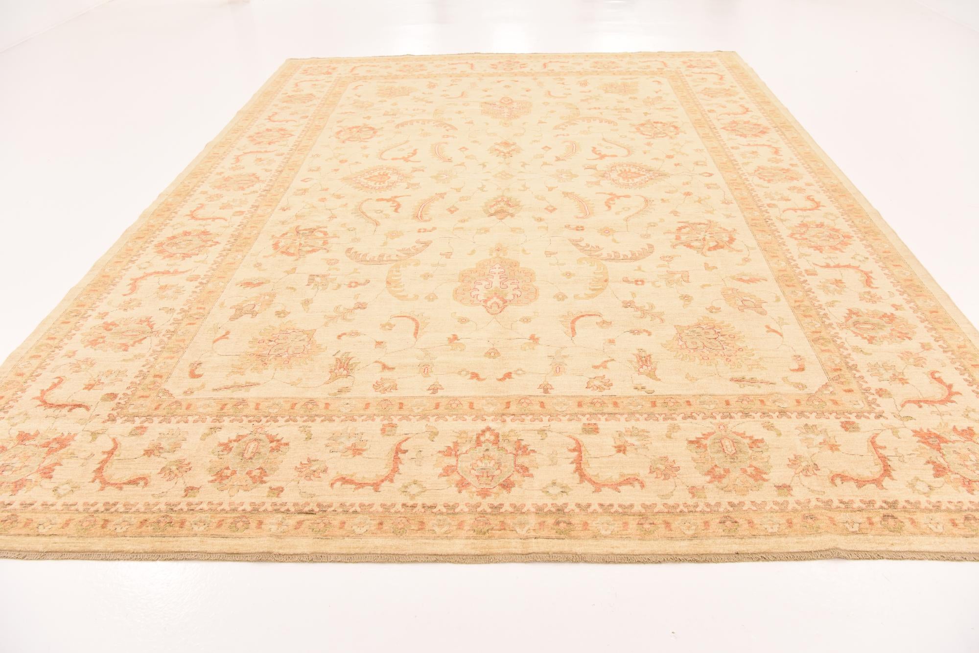 9' 10 x 12' 11 Hand Knotted Peshawar Ziegler Rug