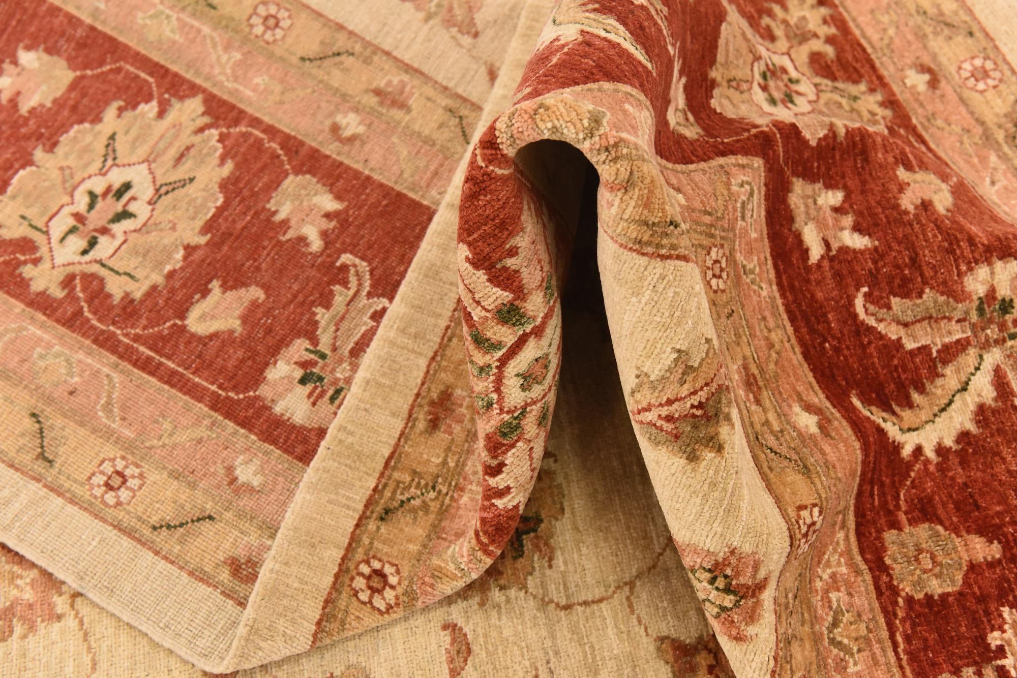 10' x 12' 9 Hand Knotted Peshawar Ziegler Rug