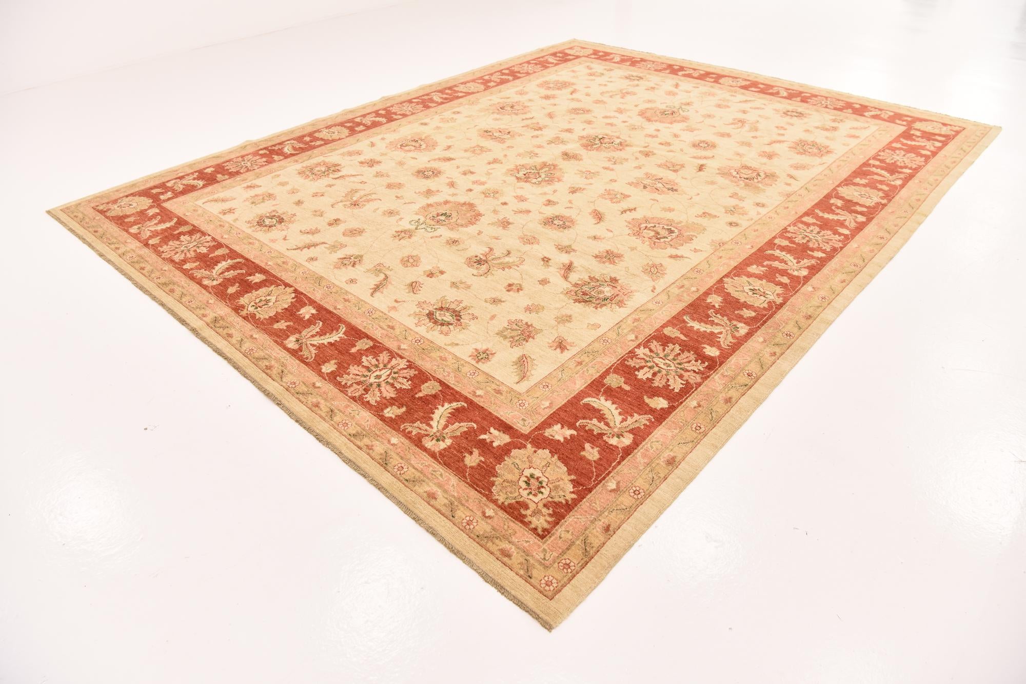 10' x 12' 9 Hand Knotted Peshawar Ziegler Rug