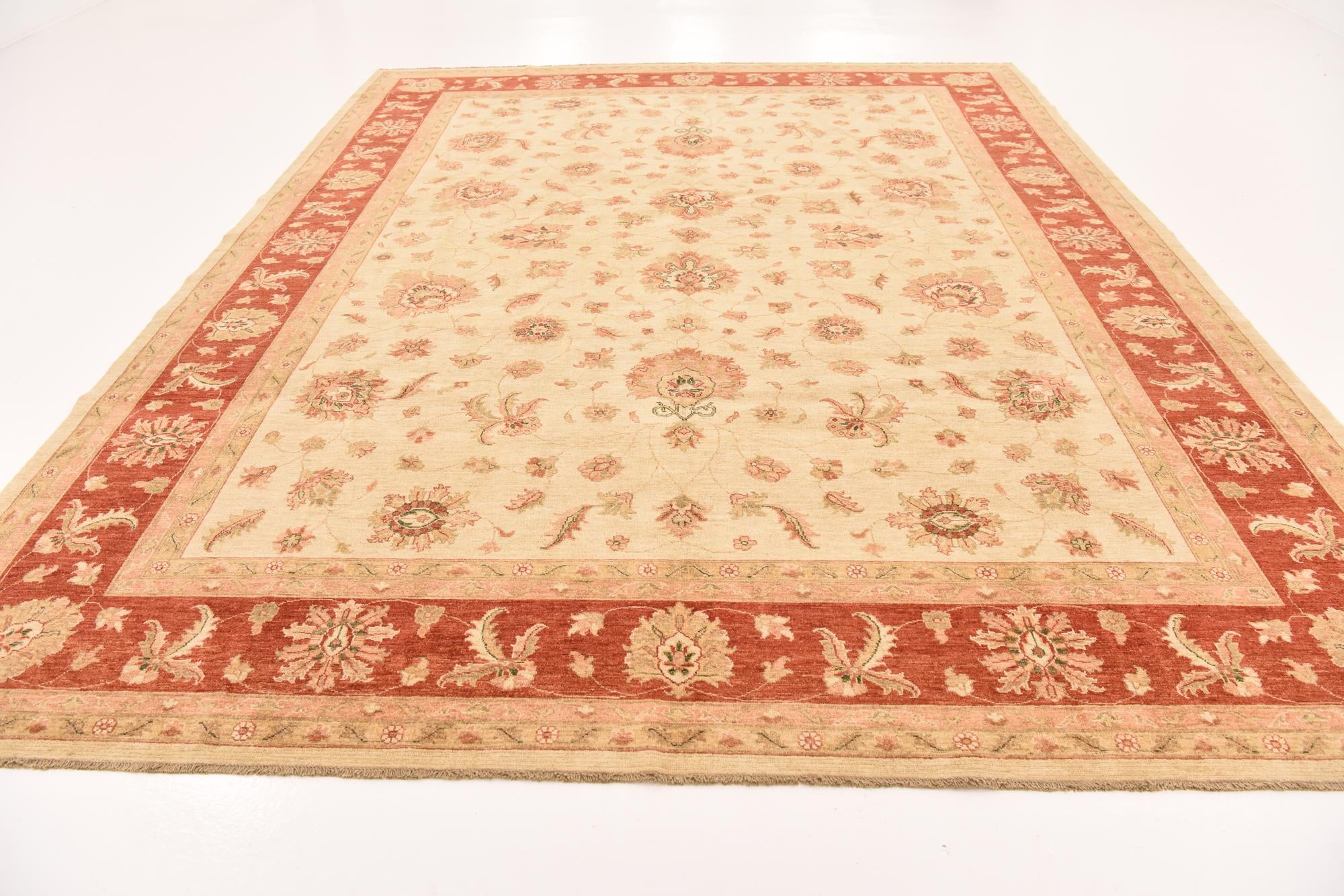 10' x 12' 9 Hand Knotted Peshawar Ziegler Rug
