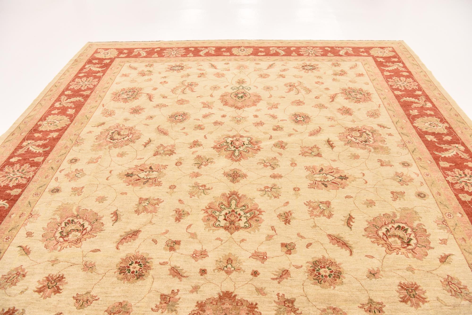 10' x 12' 9 Hand Knotted Peshawar Ziegler Rug