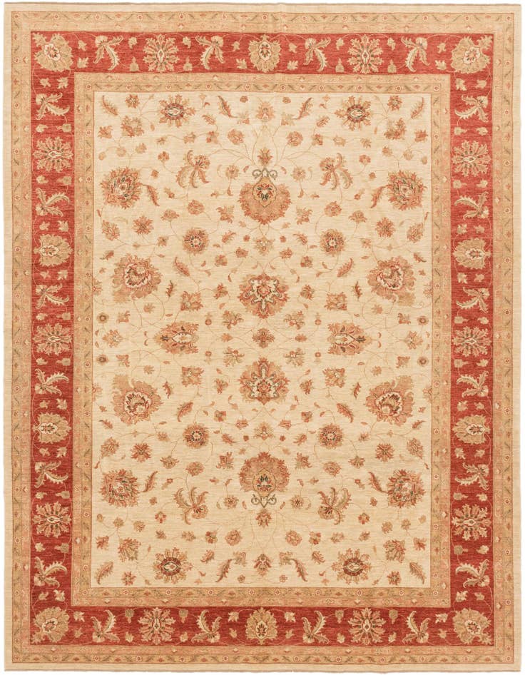 Detail image of 10' x 12' 9 Hand Knotted Peshawar Ziegler Rug