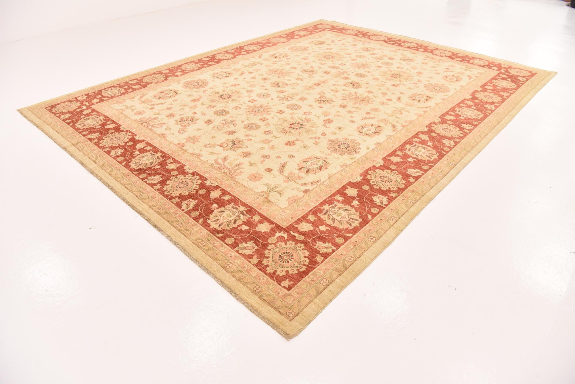 10' x 13' Hand Knotted Peshawar Ziegler Rug