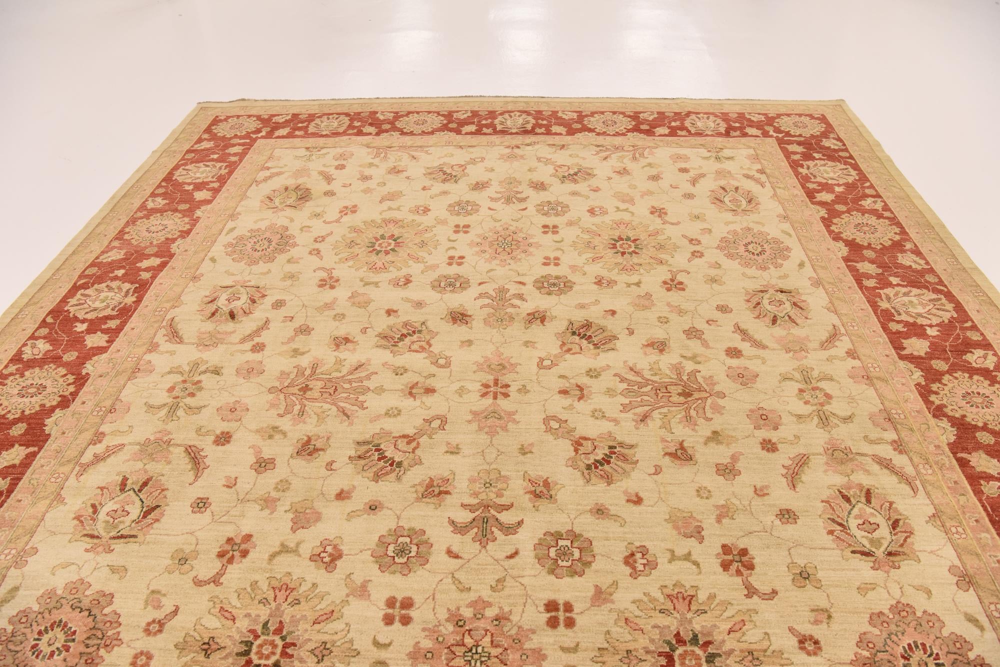 10' x 13' Hand Knotted Peshawar Ziegler Rug