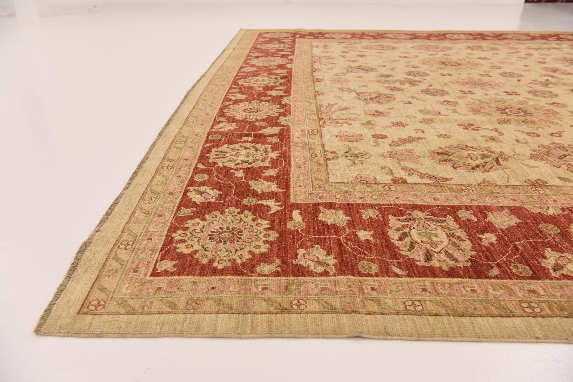 10' x 13' Hand Knotted Peshawar Ziegler Rug