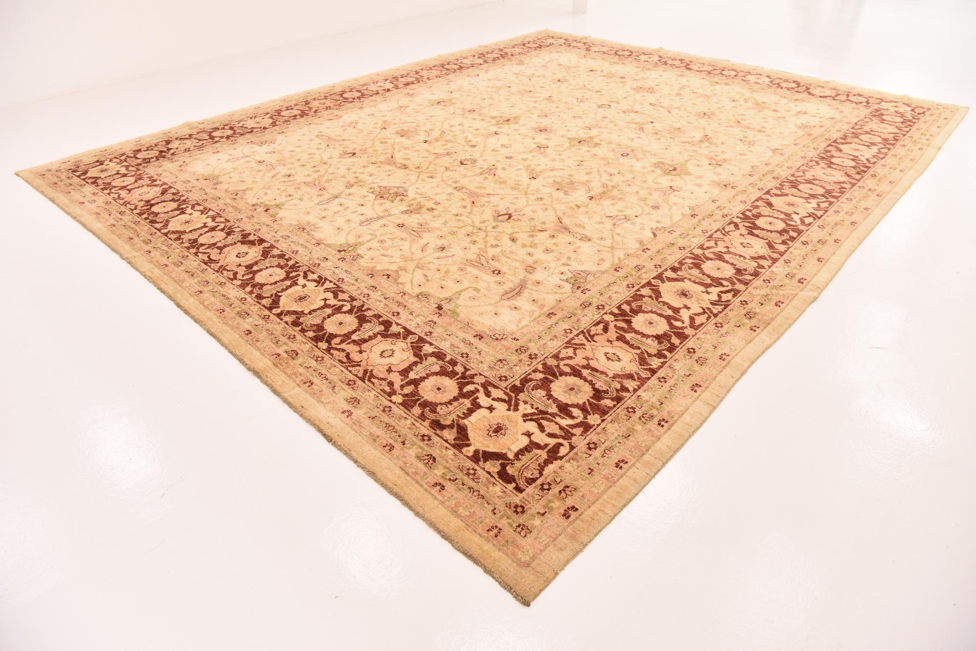 13' 4 x 16' 10 Hand Knotted Peshawar Ziegler Rug