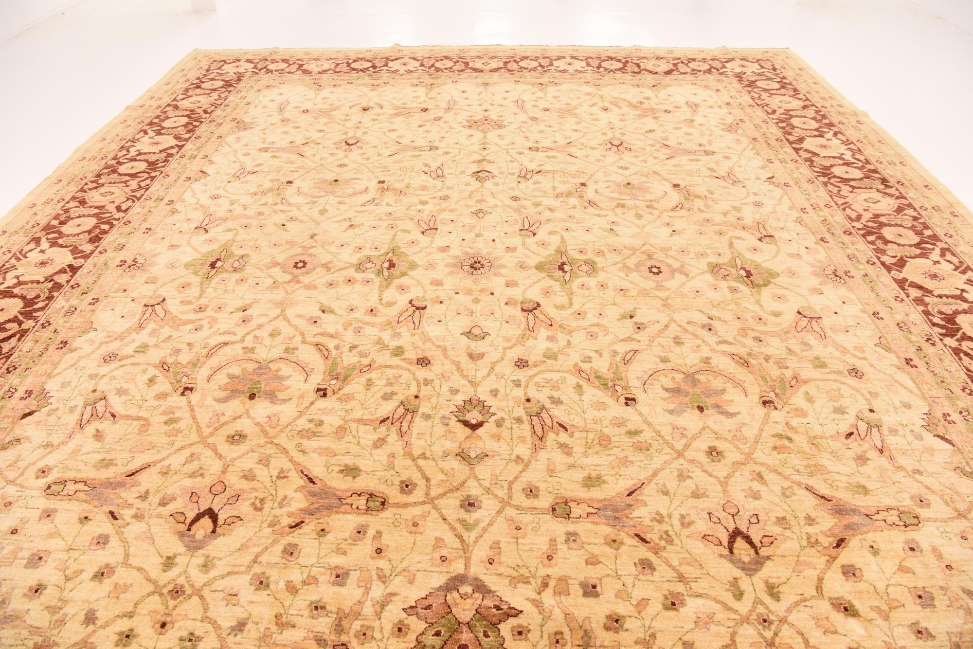 13' 4 x 16' 10 Hand Knotted Peshawar Ziegler Rug