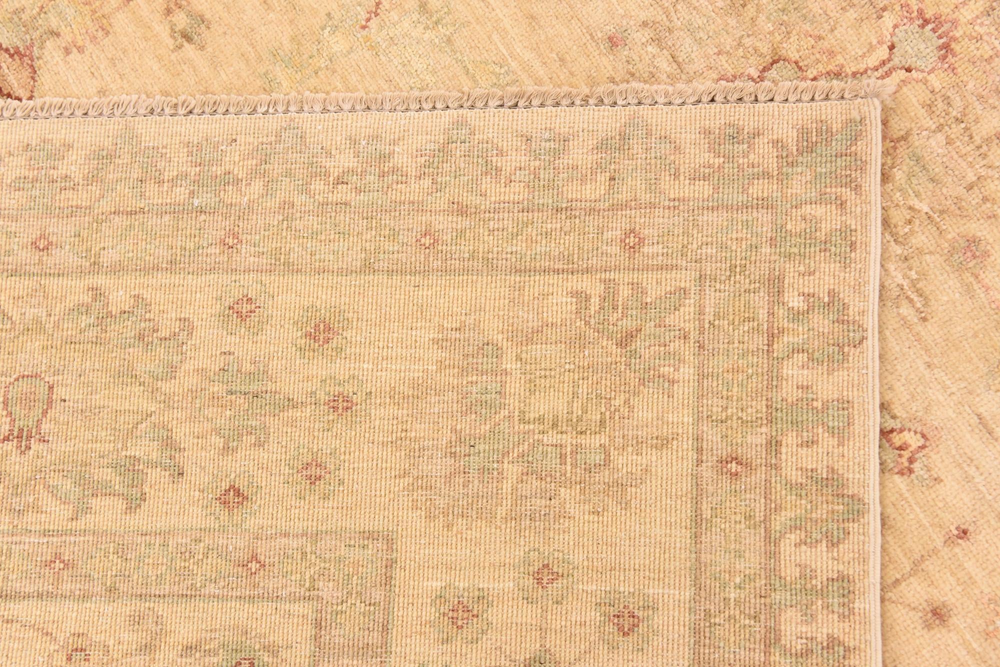 5' 8 x 8' 4 Hand Knotted Peshawar Ziegler Rug