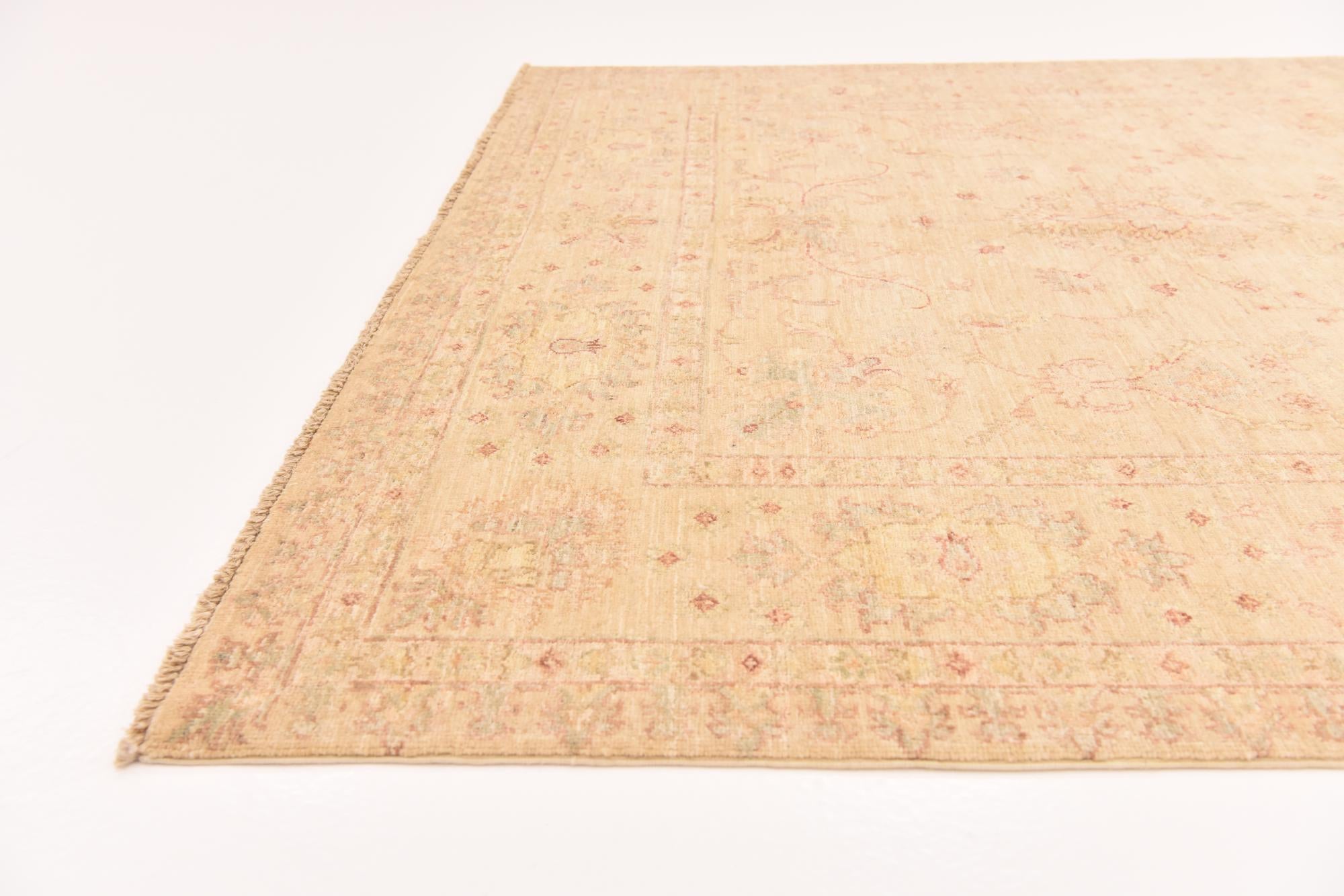 5' 8 x 8' 4 Hand Knotted Peshawar Ziegler Rug