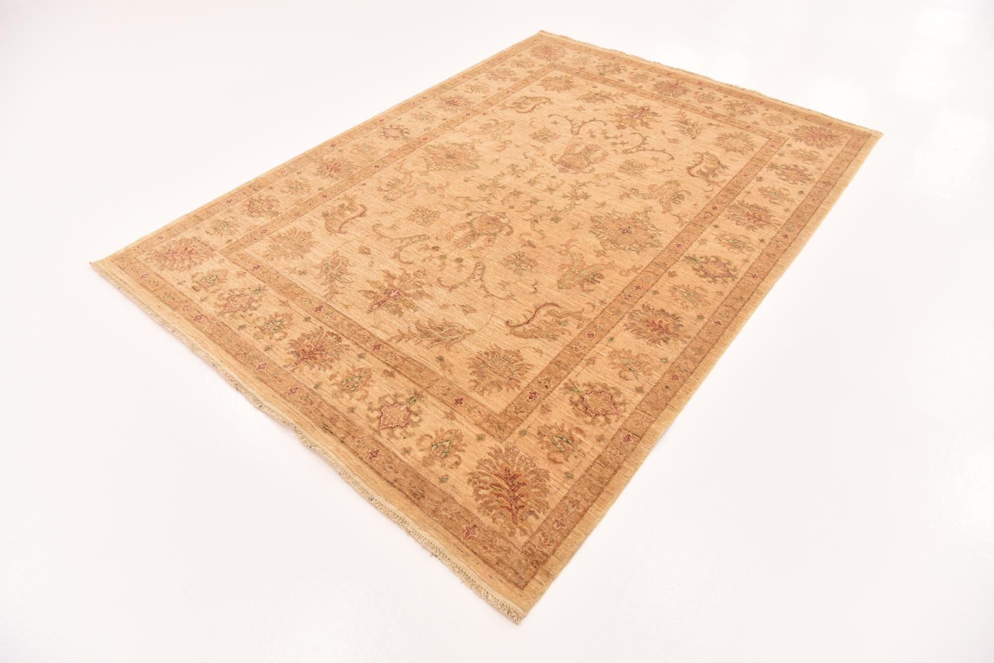 5' 7 x 7' 9 Hand Knotted Peshawar Ziegler Rug
