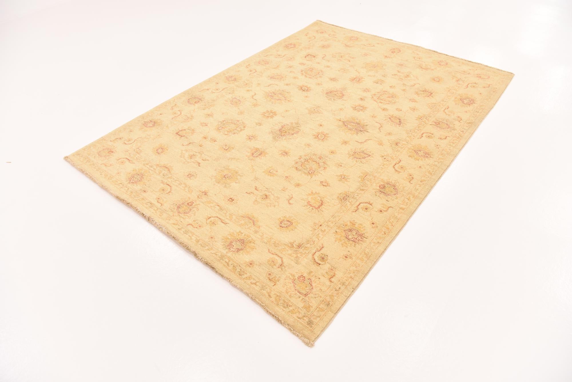 5' 7 x 7' 9 Hand Knotted Peshawar Ziegler Rug